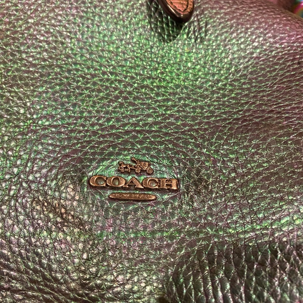 Coach Iridescent Multicolor Leather Tote Bag - Picture 5 of 6